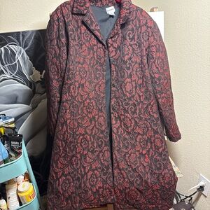 Chico's Black and Red Patterned Jacket